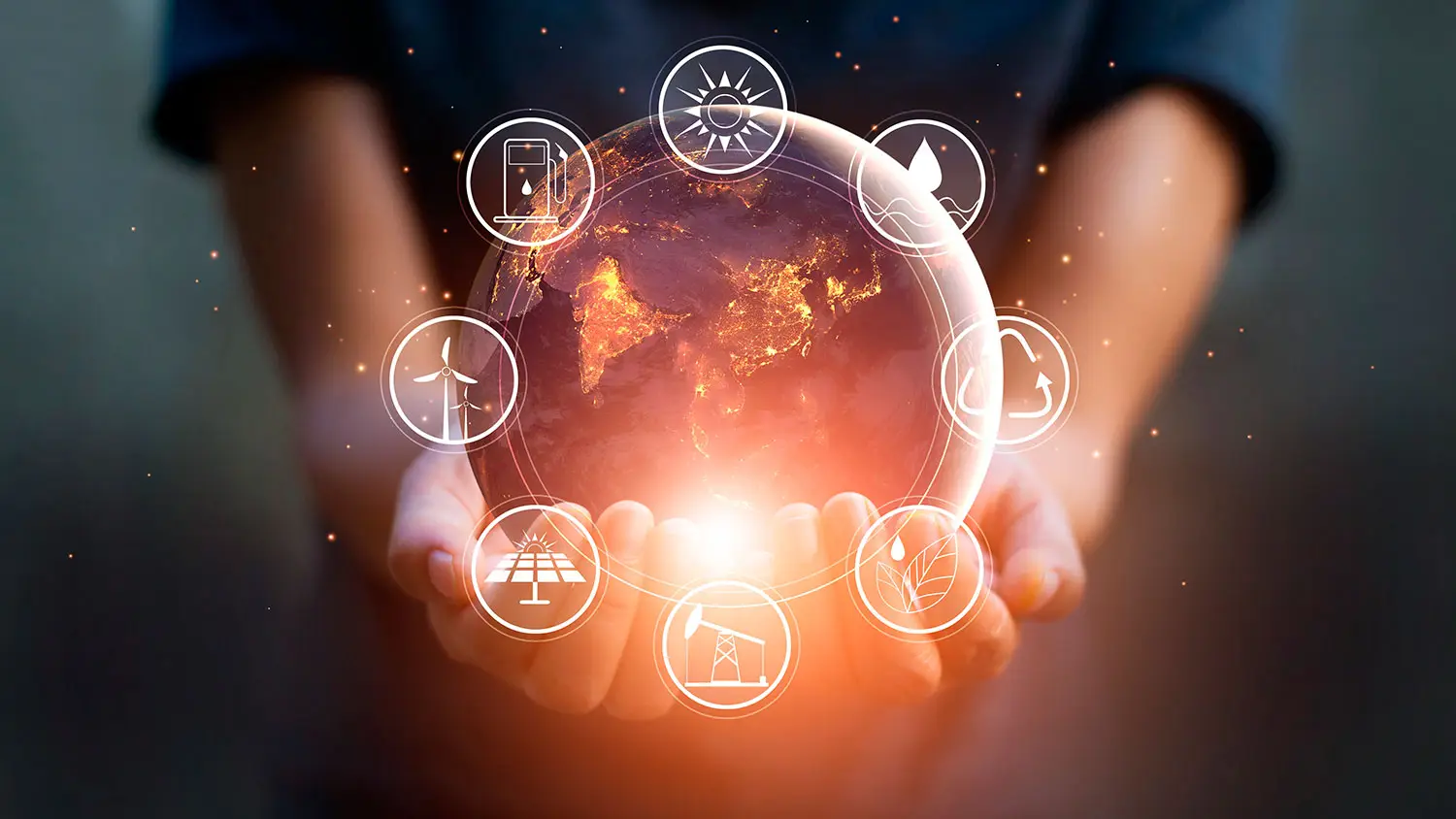 Imagen con Inteligencia artificial con una persona y el mundo en sus manos